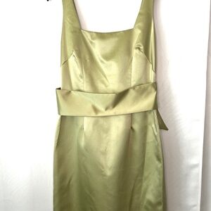ABS Allen Schwartz Sea Green  Satin with Bow Back Dress, 8